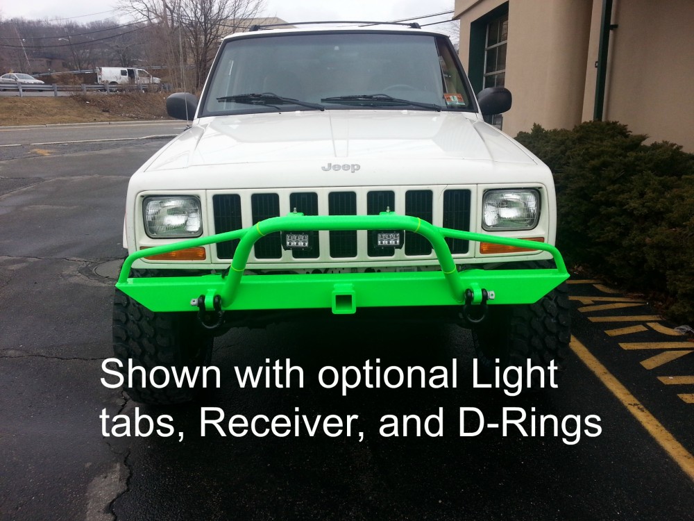 Hooke Road Rear Bumper For Jeep Cherokee XJ 84-01 – With Hitch Receiver & LED Lights & D-Rings